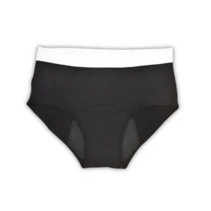 Bombacha Menstrual Nocturna, Color Negro, ( Frente )